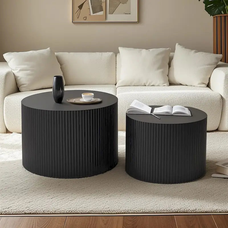Ensemble de tables basses gigognes Wave Stripe