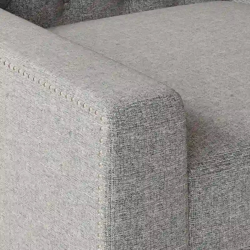 78.75 Polyester 3-Seater Sofa with Tufted Back and Cushions