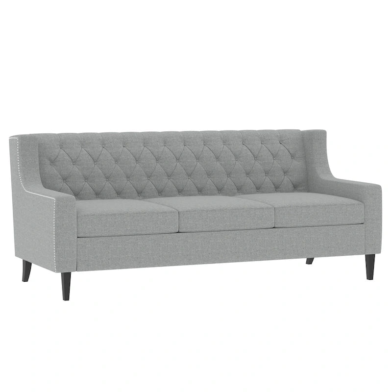 78.75 Polyester 3-Seater Sofa with Tufted Back and Cushions