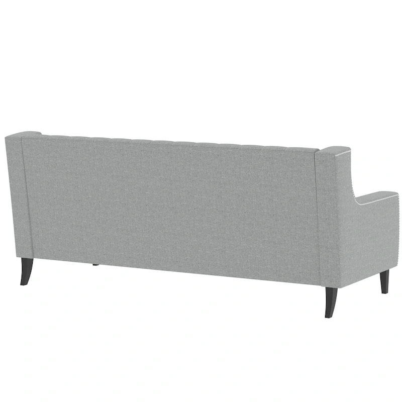 78.75 Polyester 3-Seater Sofa with Tufted Back and Cushions