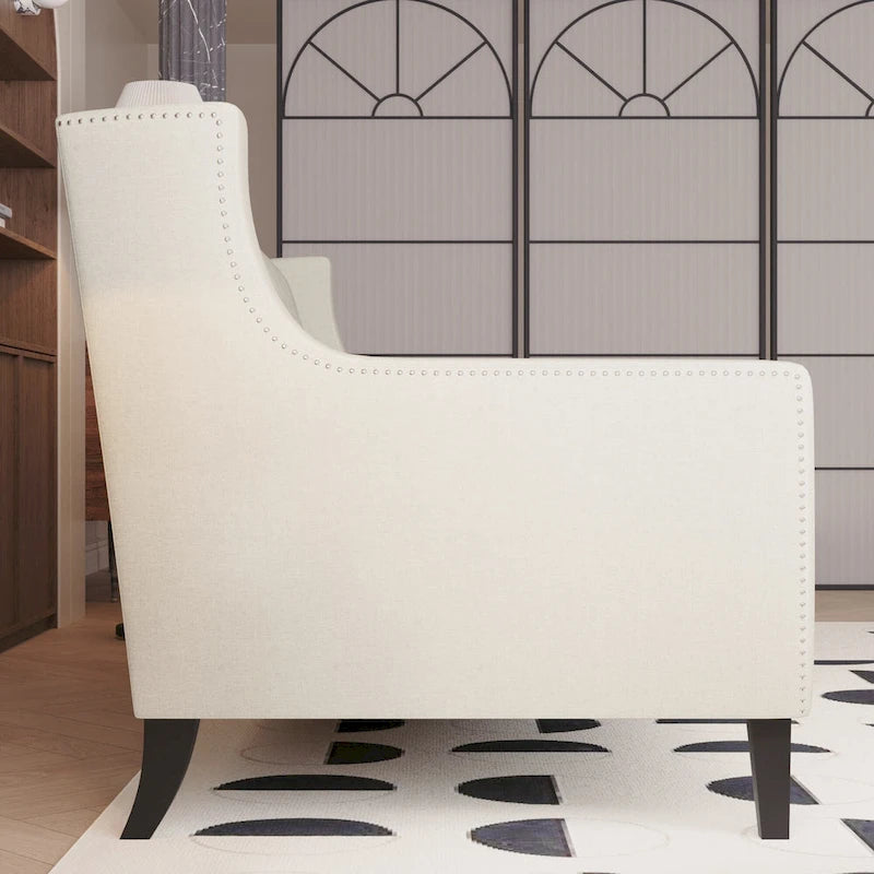 78.75 Polyester 3-Seater Sofa with Tufted Back and Cushions