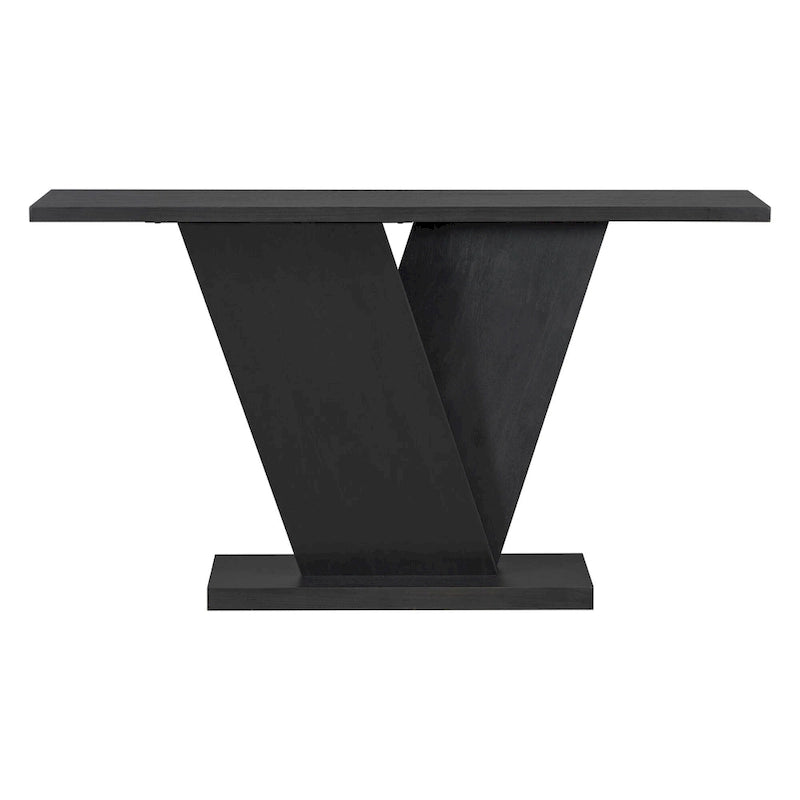 Mirod Console Table with Natural Wood Veneer and V-Base