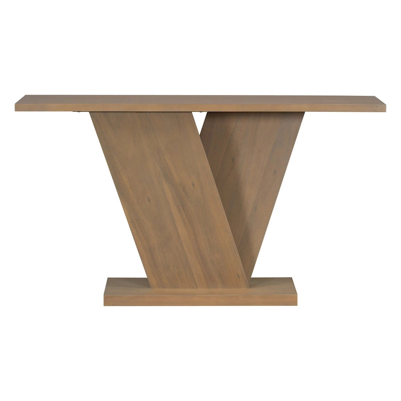 Mirod Console Table with Natural Wood Veneer and V-Base
