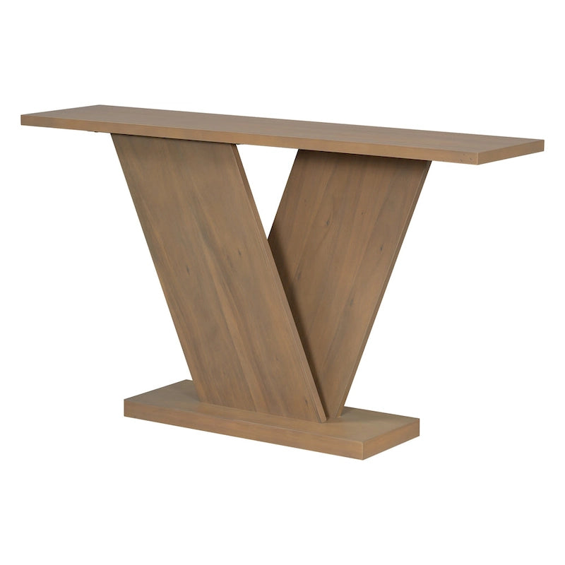 Mirod Console Table with Natural Wood Veneer and V-Base