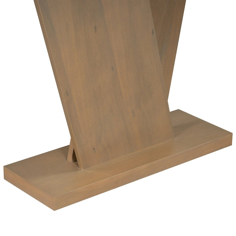 Mirod Console Table with Natural Wood Veneer and V-Base