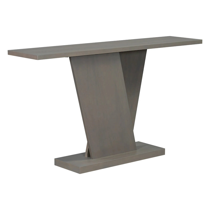 Mirod Console Table with Natural Wood Veneer and V-Base