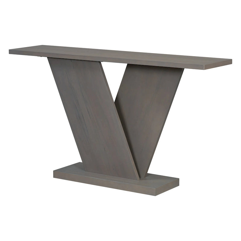 Mirod Console Table with Natural Wood Veneer and V-Base
