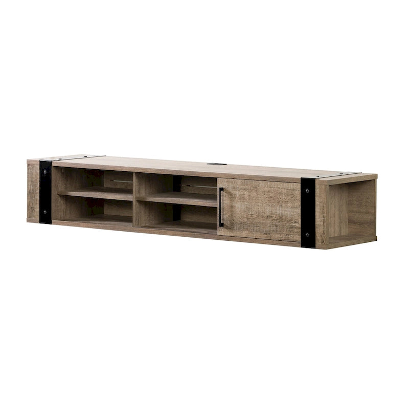 68-Inch Wall Mounted Media Console - Industrial Style