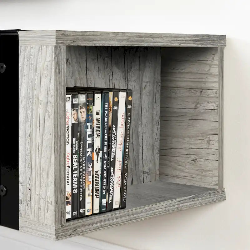 68-Inch Wall Mounted Media Console - Industrial Style