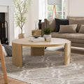 Minst Modern Oak Wood Round Coffee Table