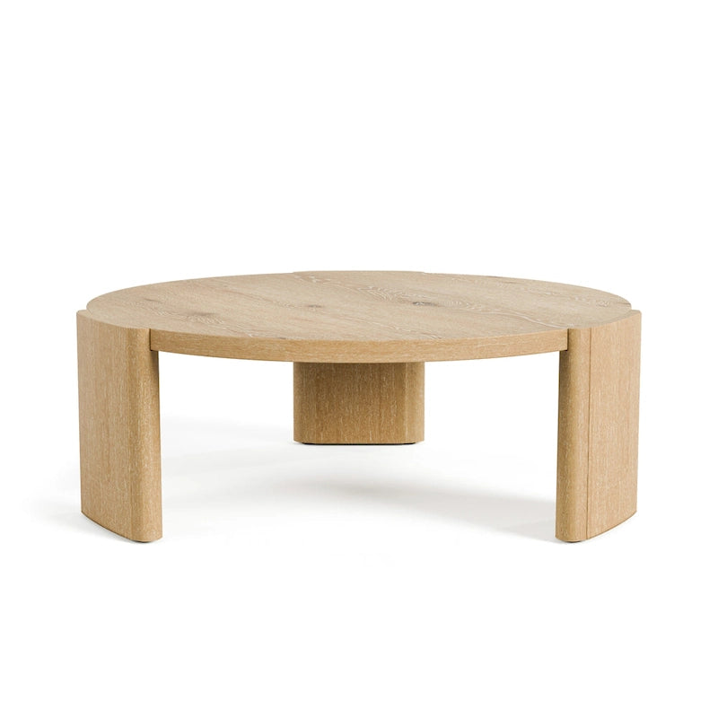 Minst Modern Oak Wood Round Coffee Table