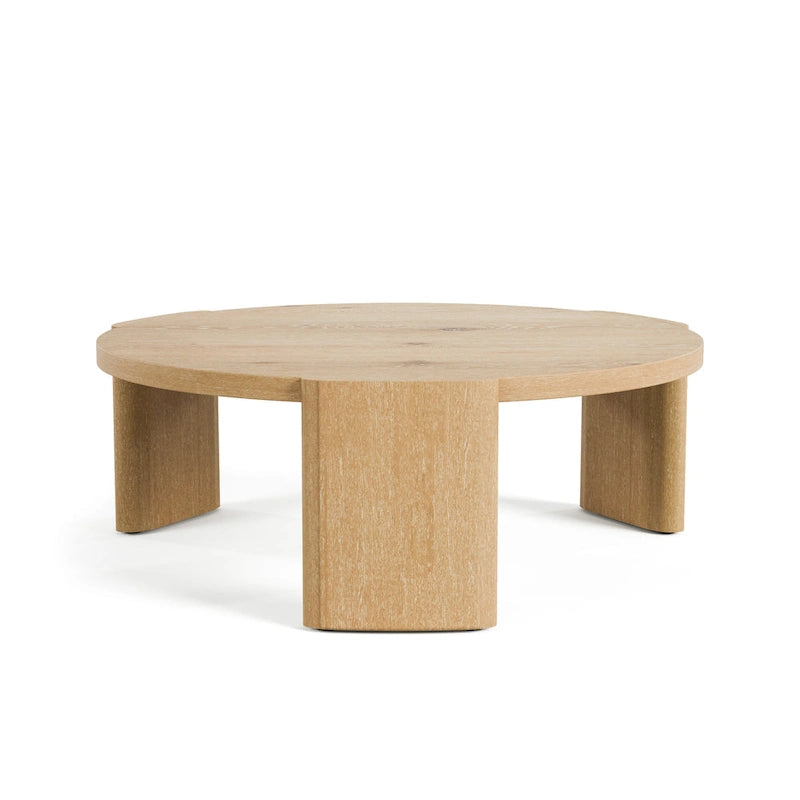 Minst Modern Oak Wood Round Coffee Table