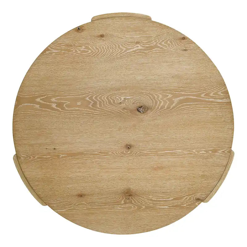 Minst Modern Oak Wood Round Coffee Table