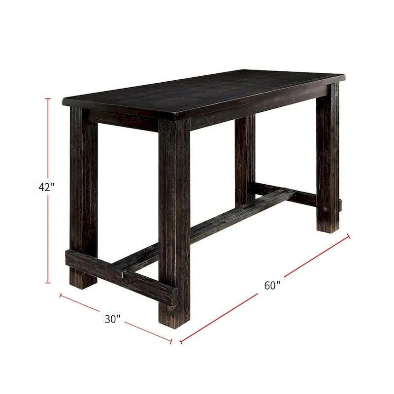 Table de bar rectangulaire rustique en bois