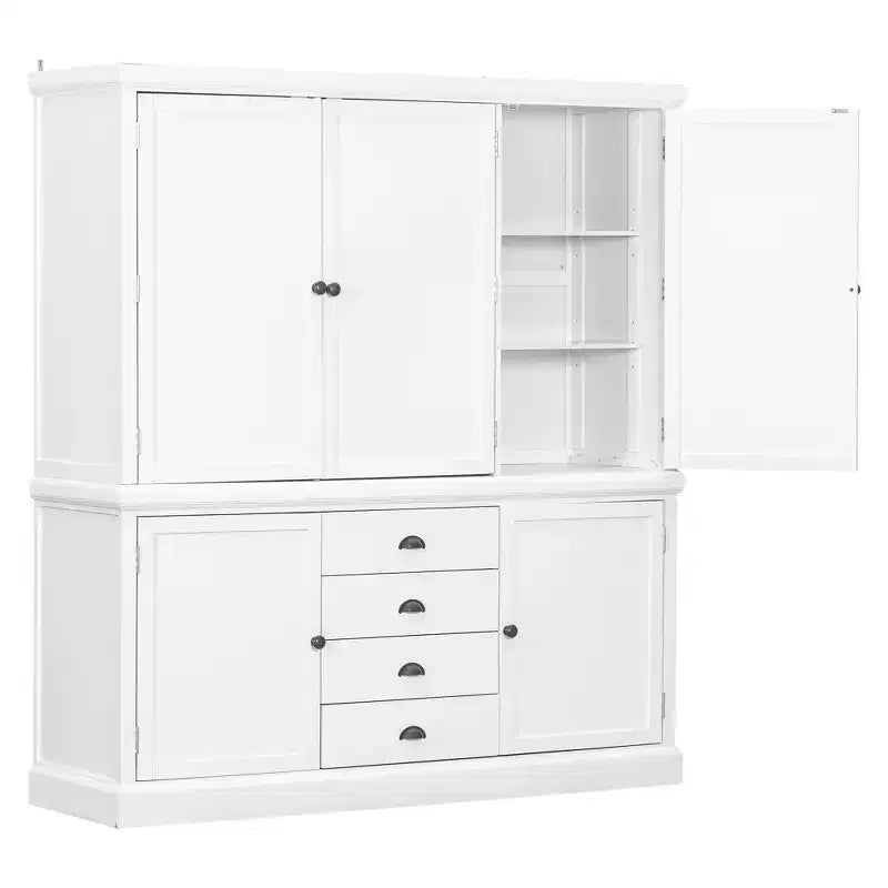 Garde-manger de cuisine autoportant Whisen 73 avec tiroirs et étagères réglables pour le rangement et l'organisation dans la salle à manger ou la cuisine