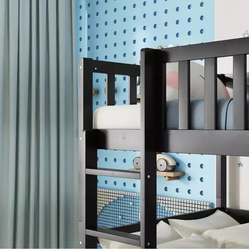Lit superposé triple pour enfants, lit superposé trois places détachable avec échelle et barrière de sécurité, se sépare en 3 lits