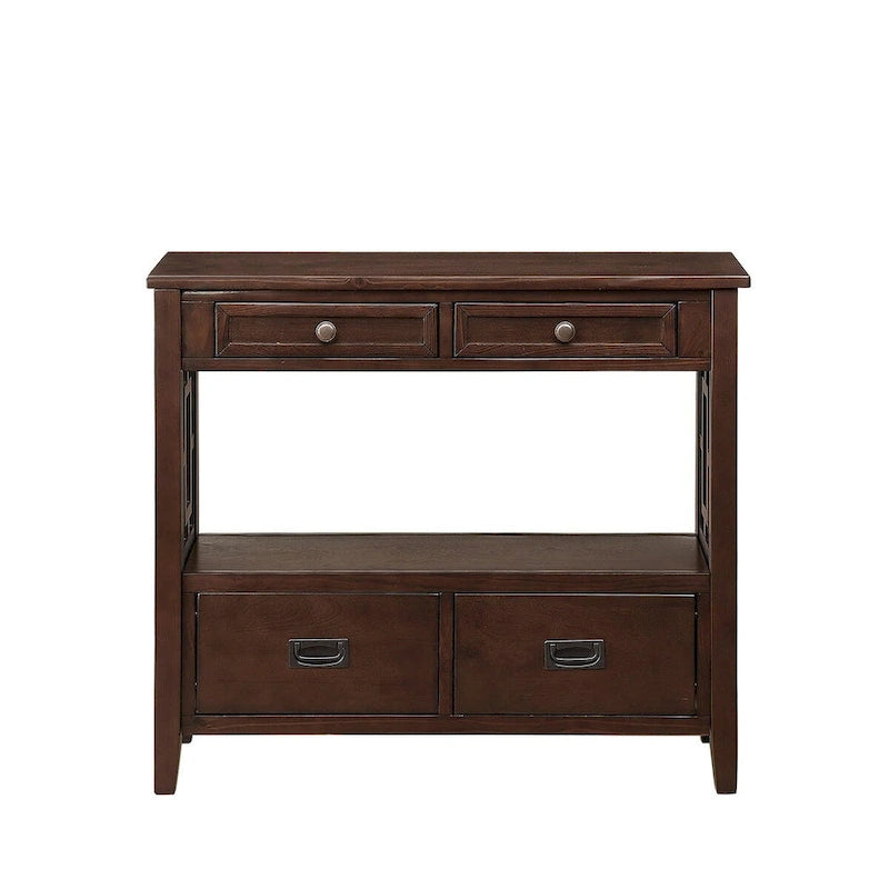 Console avec 4 tiroirs et une étagère de rangement