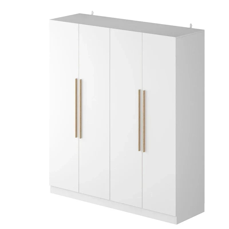 Armoire de rangement moderne sur pied en bois massif avec étagères