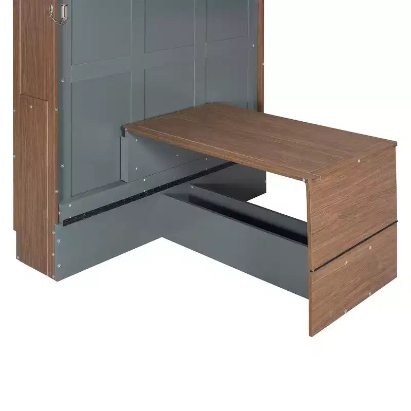 Lit escamotable pleine grandeur, lit mural en bois pleine armoire avec bureau pliable, lit mural pliant pour chambre d'amis/bureau
