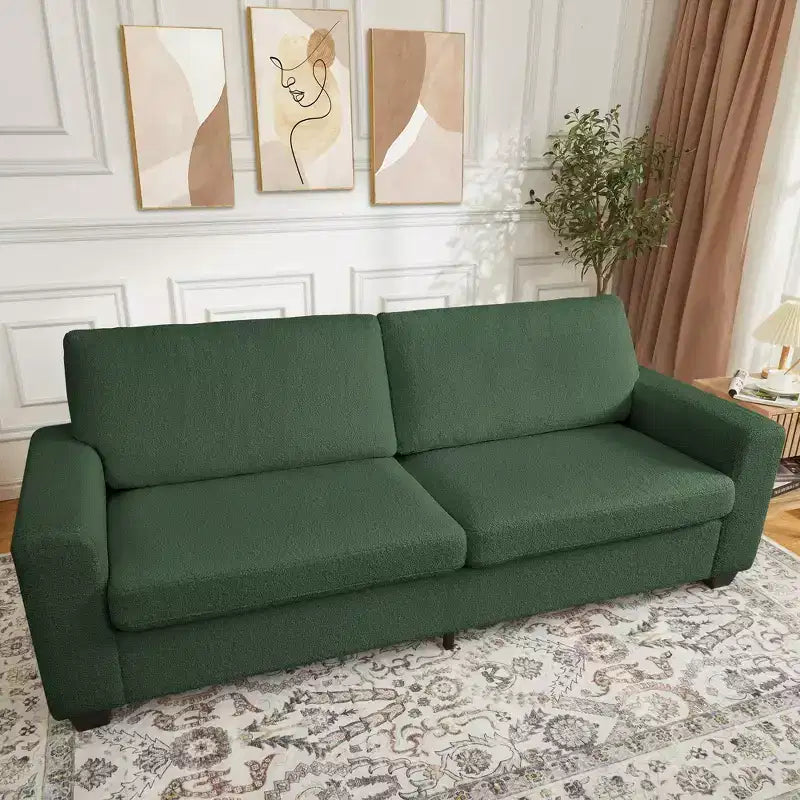 Canapé moderne 3 places de 83 po avec assise profonde, tissu doux, accoudoirs larges, housse de coussin amovible et lavable