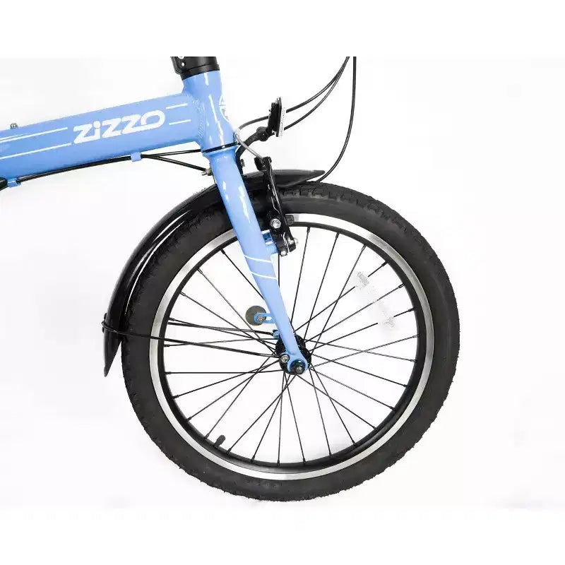 Vélo pliant ZiZZO Via 7 vitesses en aluminium 20 pouces - Bleu ciel