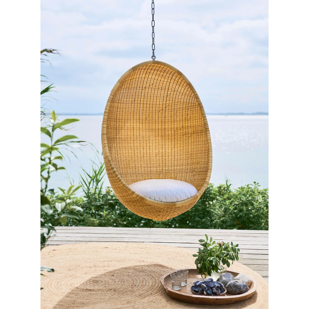 Fauteuil suspendu rond en rotin côtier d'extérieur - Patio