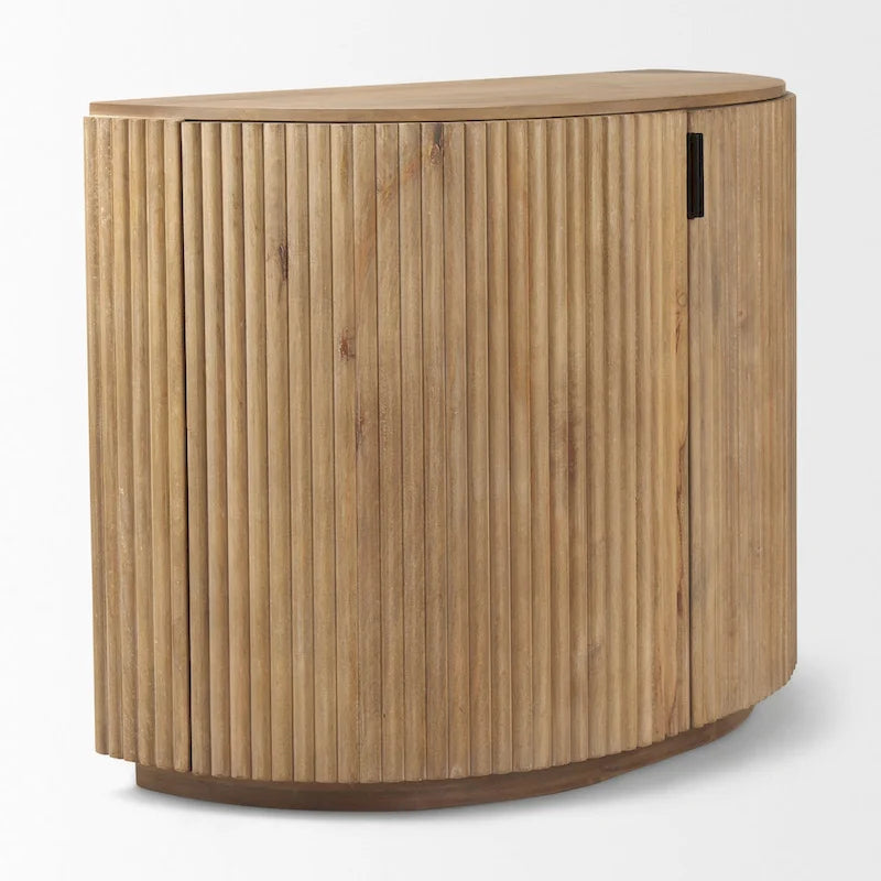 Meuble d'appoint en bois massif marron clair