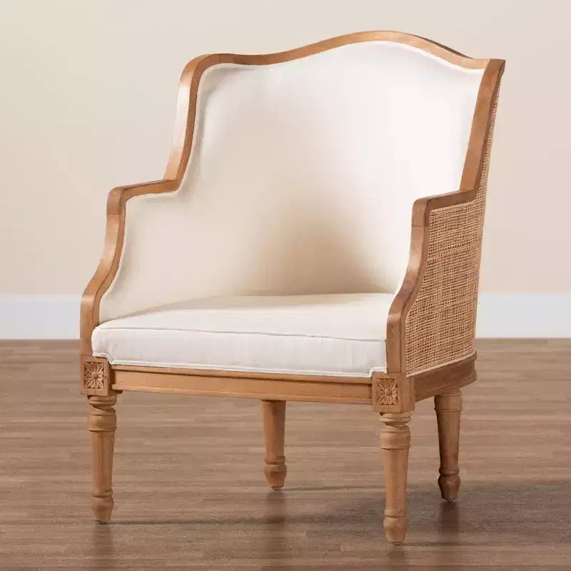 Fauteuil d'appoint en tissu et bois Elizette de Bali & Pari