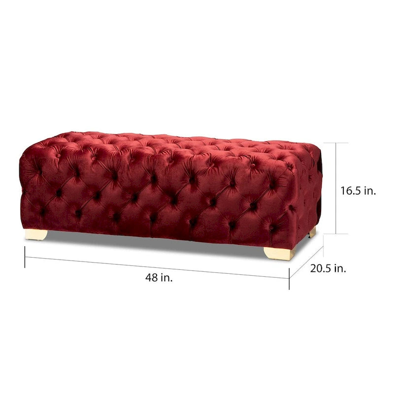 Banc ottoman en velours Gracewood Hollow Solanki