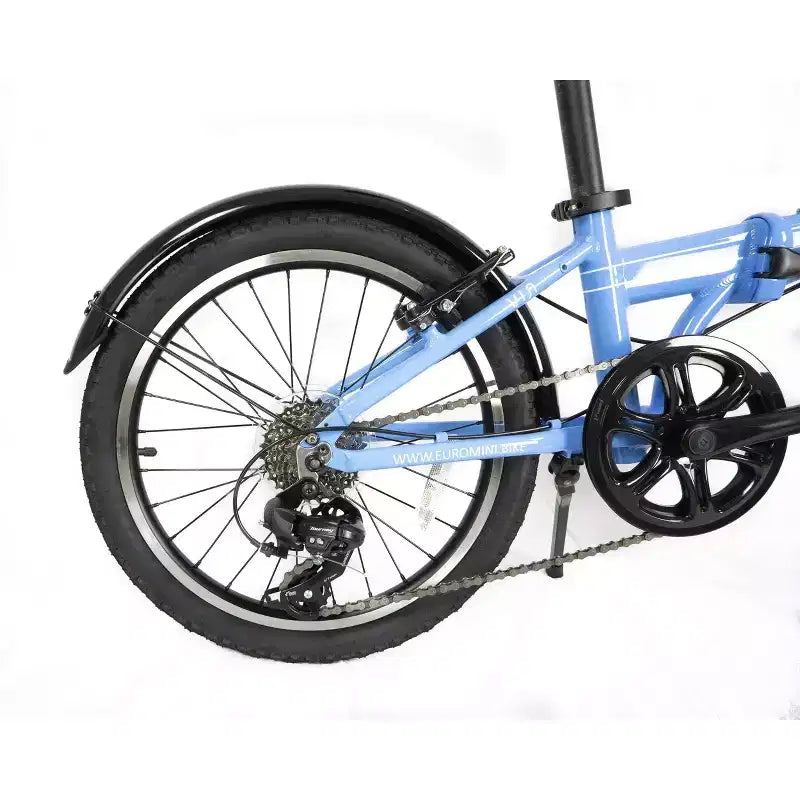 Vélo pliant ZiZZO Via 7 vitesses en aluminium 20 pouces - Bleu ciel