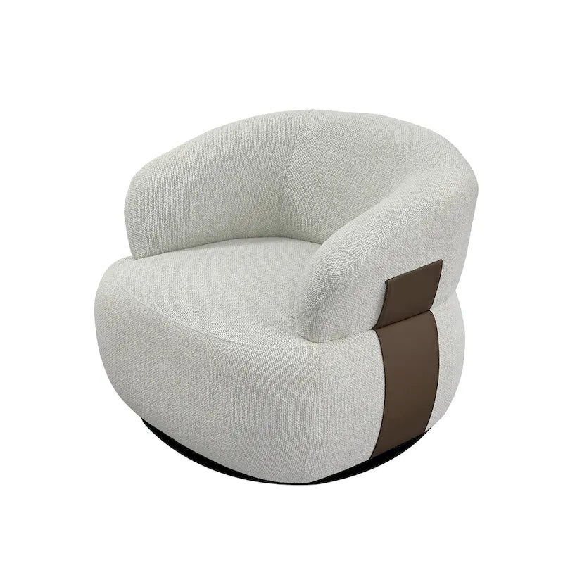 Fauteuil moderne Kieon 33W 360 pivotant en forme de tonneau - Lot de 2