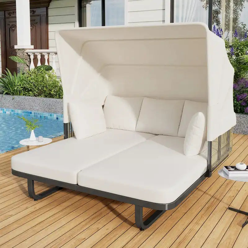57 Lit de repos pour terrasse extérieure en rotin
