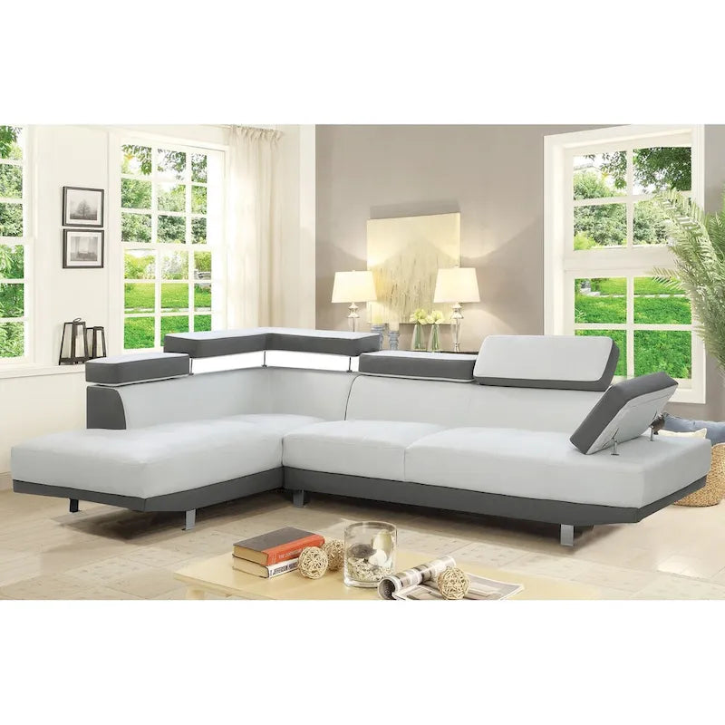 Canapé sectionnel en L 2 pièces en similicuir Riveredge de 277 cm de large - 76L x 109W x 28H
