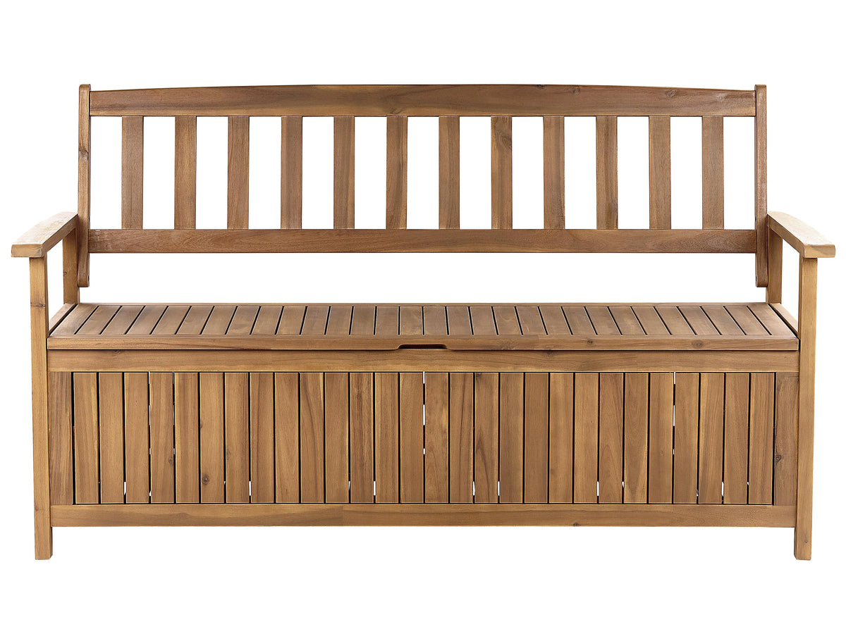 Banc de jardin 160 cm avec coffre de rangement Bois d'acacia Marron