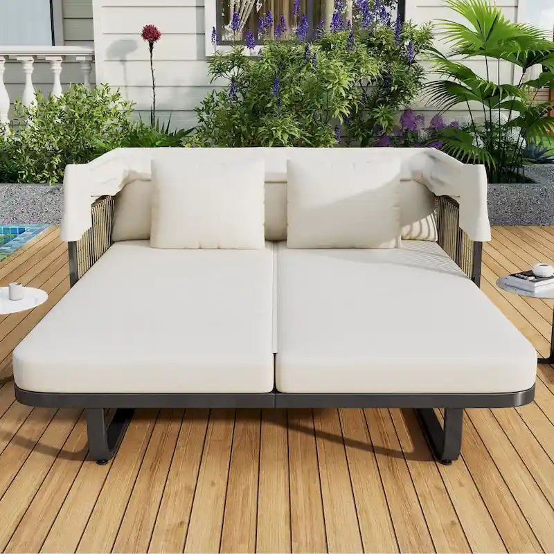 57 Lit de repos pour terrasse extérieure en rotin
