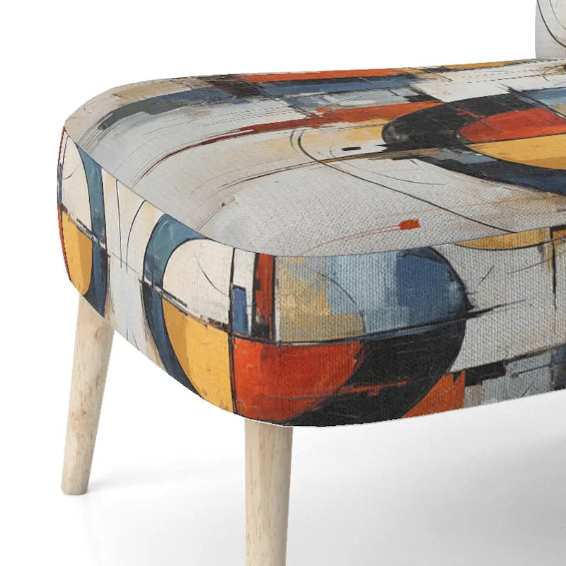 Fauteuil d'appoint rembourré et fauteuil moderne du milieu du siècle Designart Colorful Mid Century Abstract Fusion I