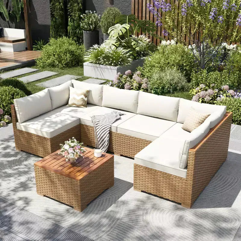 Ensemble de conversation en rotin et osier Captiva Designs pour jardin et terrasse