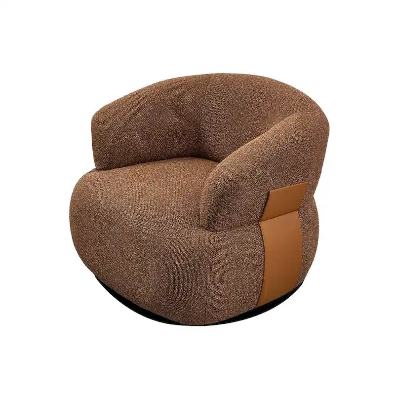 Fauteuil moderne Kieon 33W 360 pivotant en forme de tonneau - Lot de 2