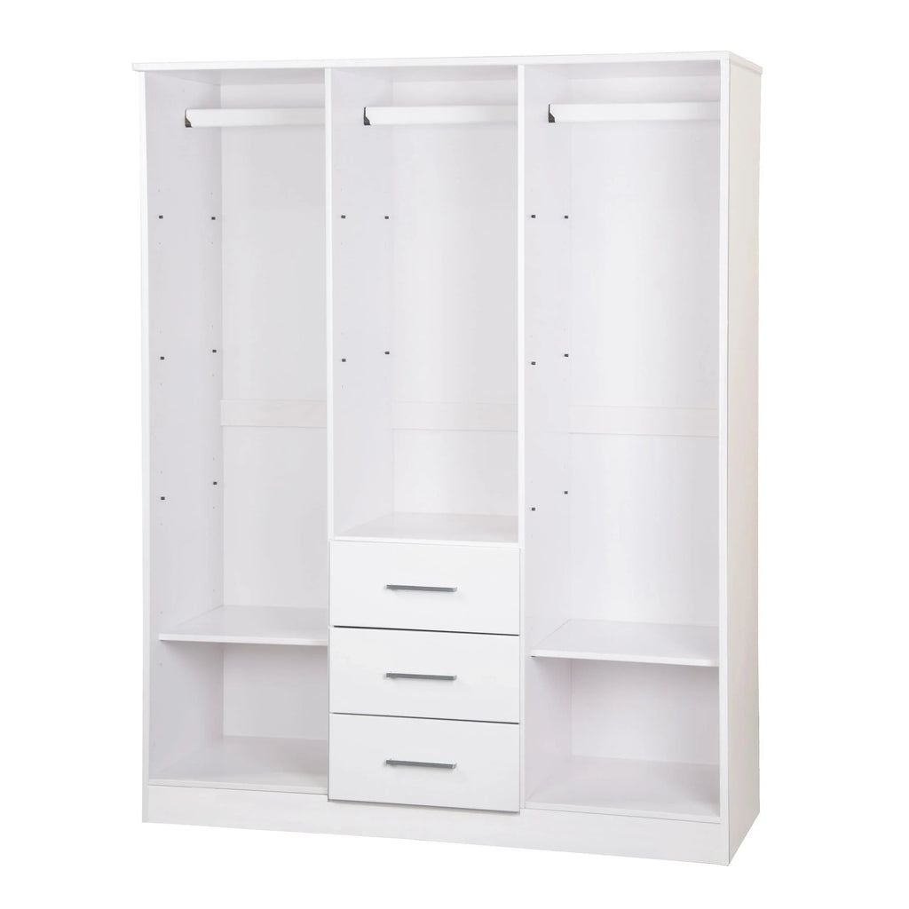 Armoire Palace Imports Cosmo à 3 portes en bois massif à 100 %, avec portes en bois massif ou miroirs