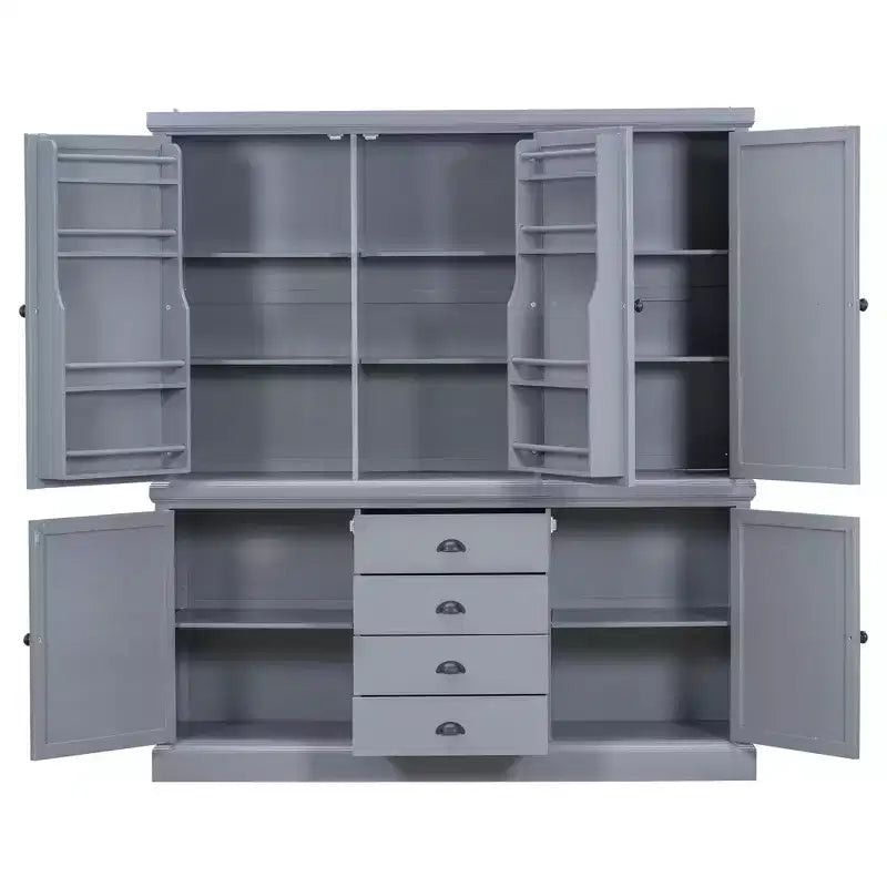 Garde-manger de cuisine autoportant Whisen 73 avec tiroirs et étagères réglables pour le rangement et l'organisation dans la salle à manger ou la cuisine