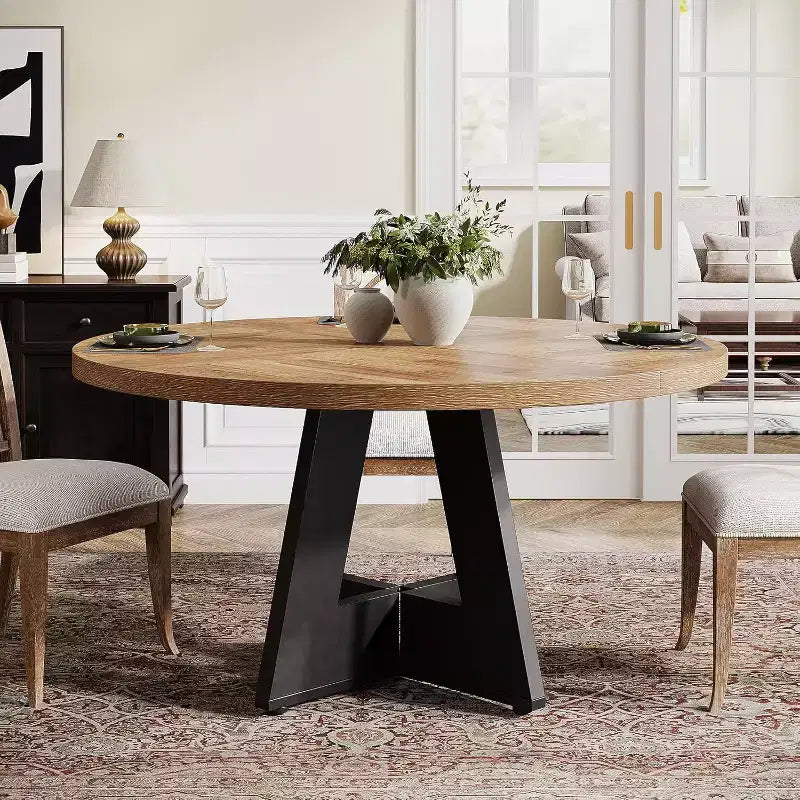 Table à manger ronde de 120 cm pour 4 personnes