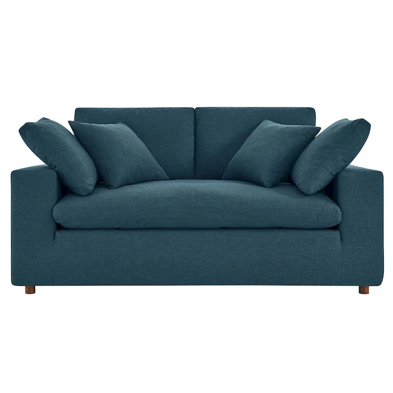 Down Filled Overstuffed Loveseat