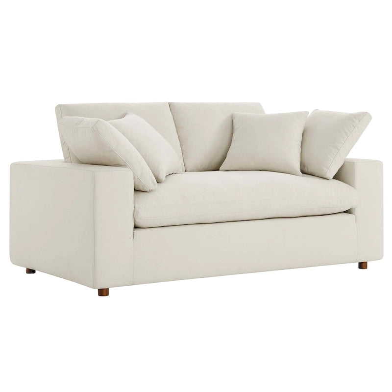 Down Filled Overstuffed Loveseat