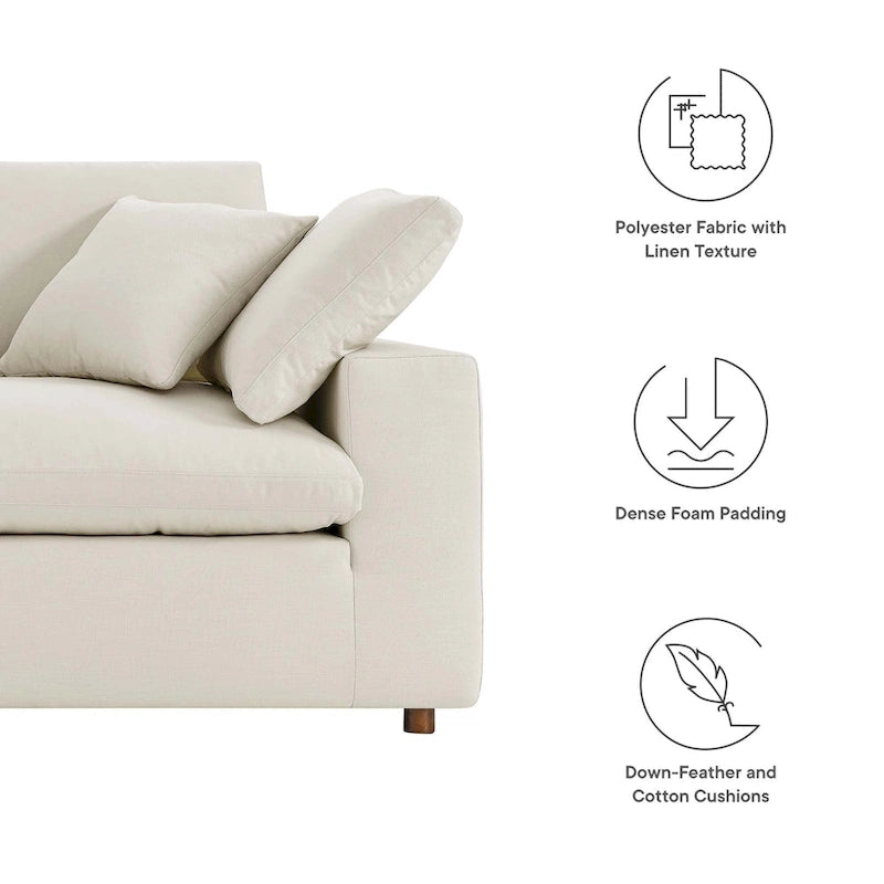 Down Filled Overstuffed Loveseat