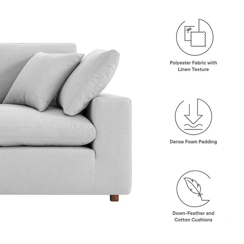 Down Filled Overstuffed Loveseat
