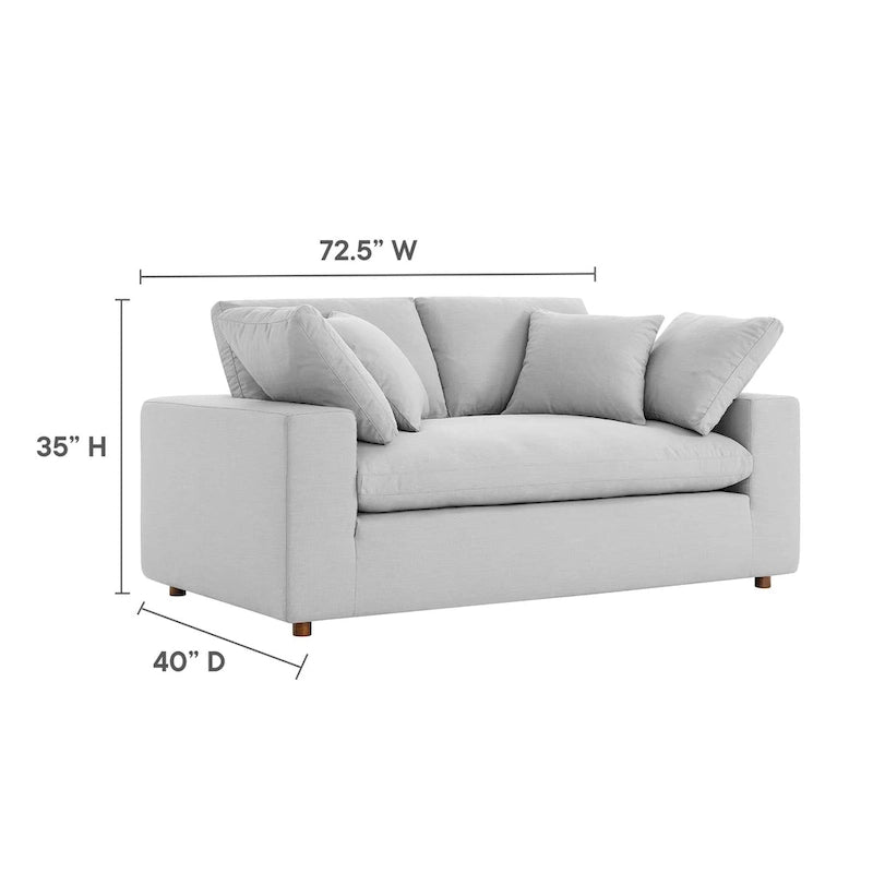 Down Filled Overstuffed Loveseat