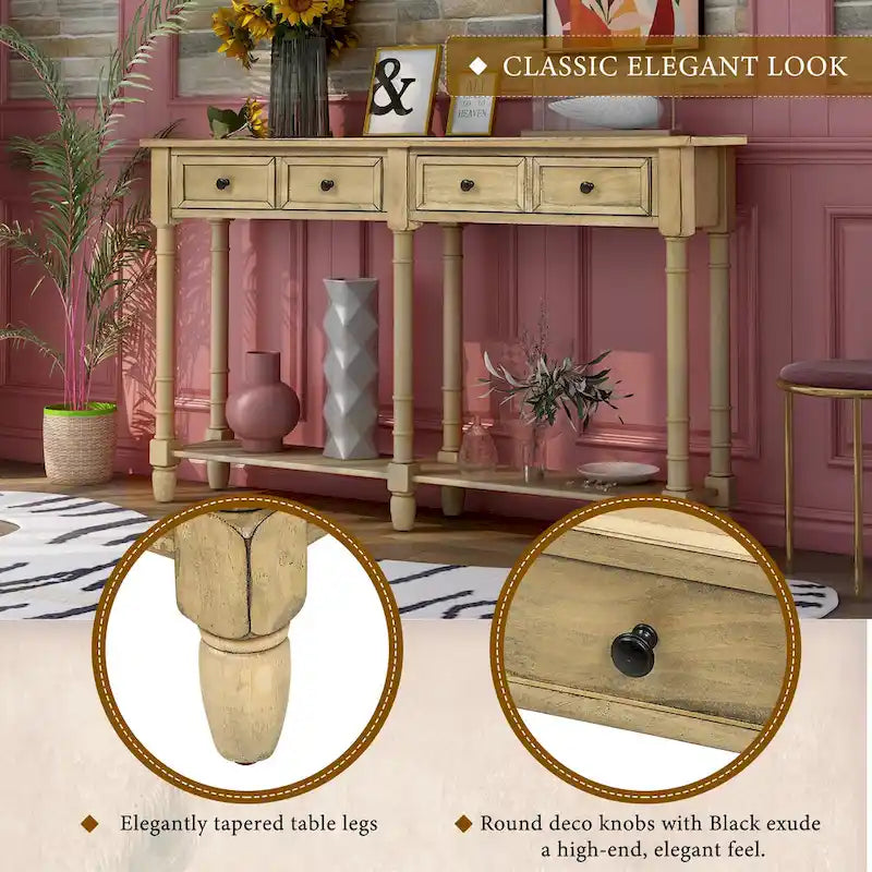 Console Table Sofa Table with Two Storage Drawers