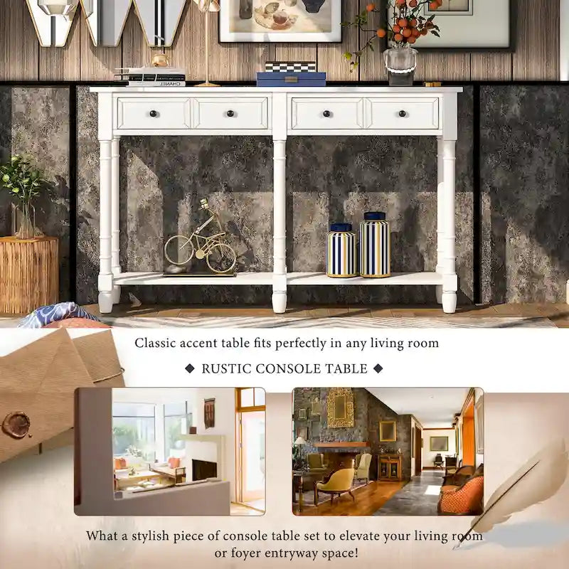 Console Table Sofa Table with Two Storage Drawers