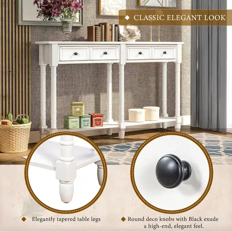 Console Table Sofa Table with Two Storage Drawers