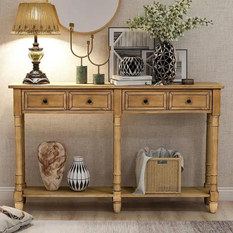 Console Table Sofa Table with Two Storage Drawers